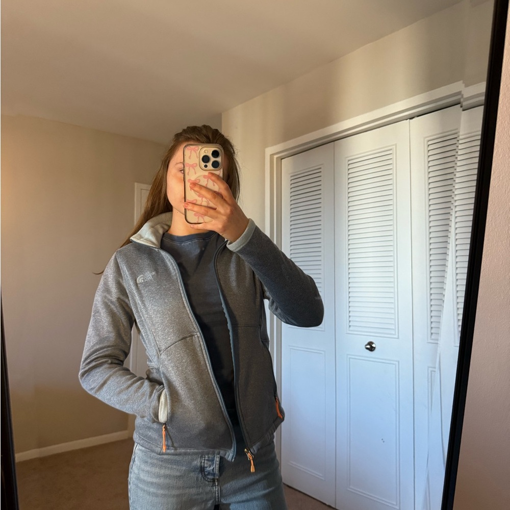 North Face Light Blue Full-Zip Fleece Jacket - Neutral Classic